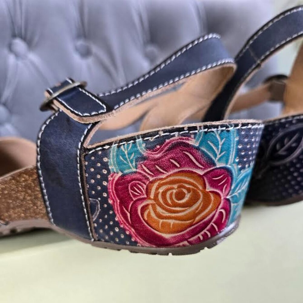 L'Artiste by Spring Step Lizzie-Rose Navy Multi Size 36 (US 5.5/6) - Picture 2 of 3